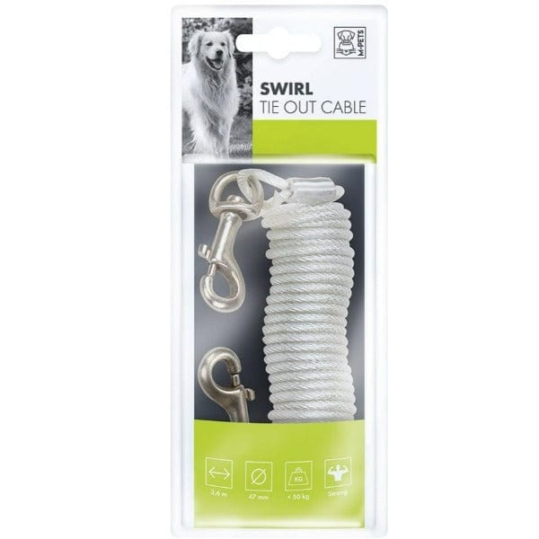 M-PETS 3.6m Swirl Tie - Out Cable for Dogs up to 31.7 kg