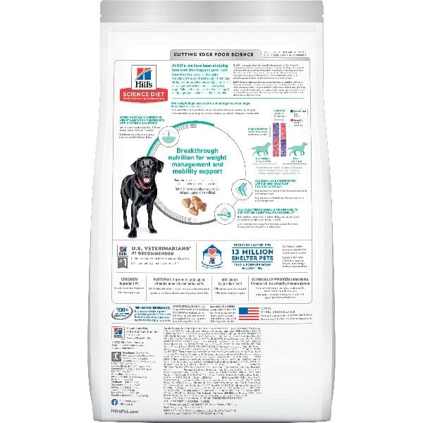 Hill's Science Diet Adult Large Breed Chicken Recipe Dry Dog Food for Perfect Weight & Joint Support, 25lb
