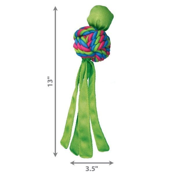 KONG Wubba Weaves Durable Dog Toy with Squeaker for Fetch Games