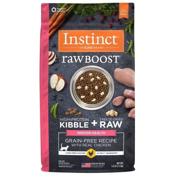 5lb Instinct Raw Boost Dry Cat Food: Real Cage - free Chicken for Indoor Cat Health