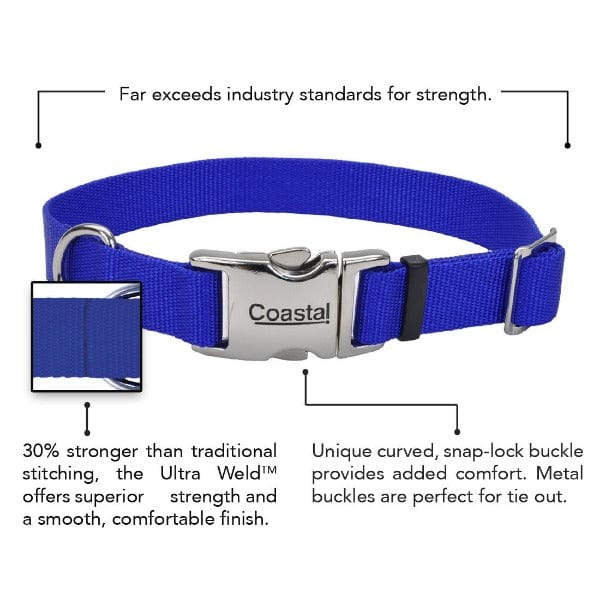 Coastal High - Quality Adjustable Nylon Dog Collar with Durable Metal Buckle