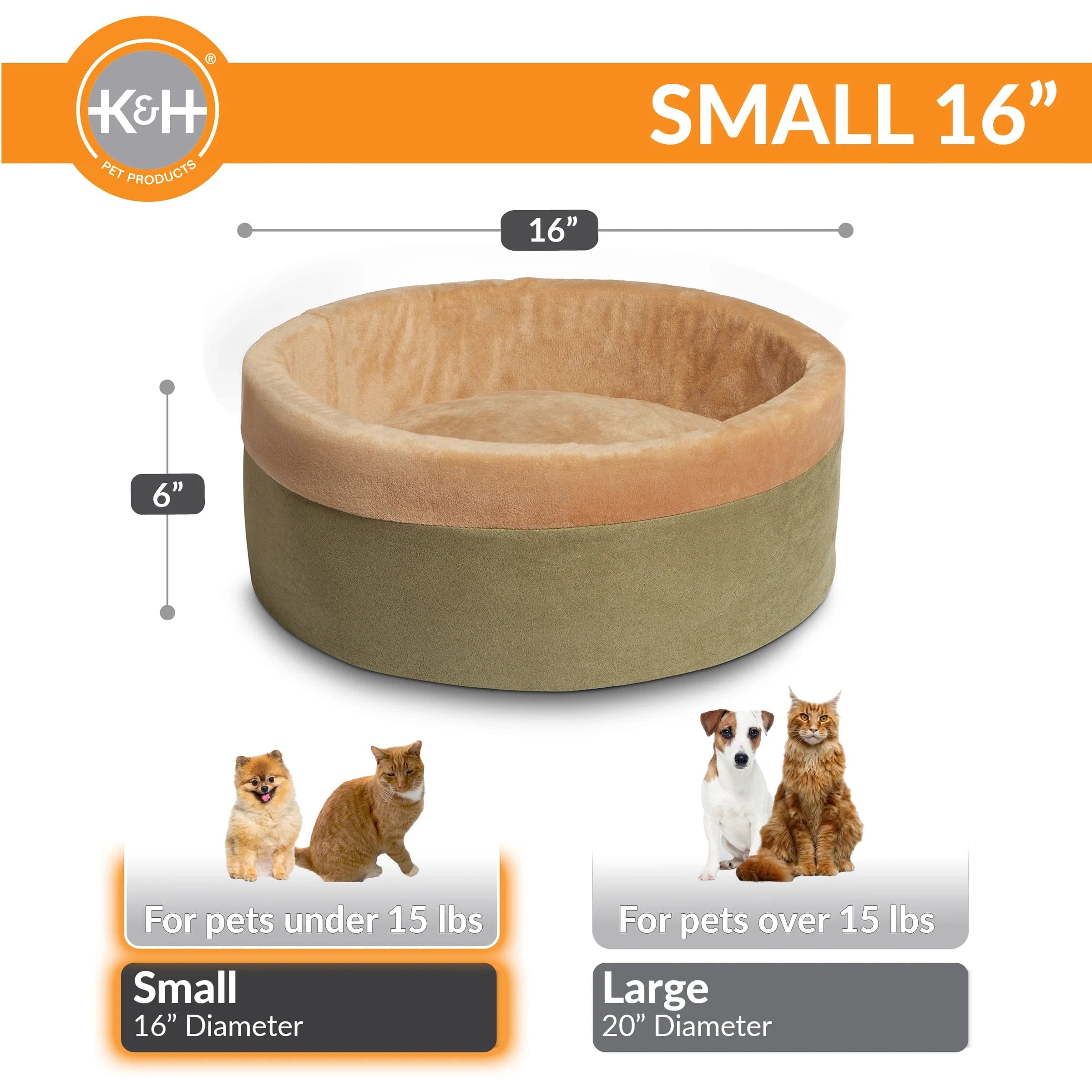 K&H Thermo-Kitty Electrically Heated Bed for Cats - Available in Two Different Sizes