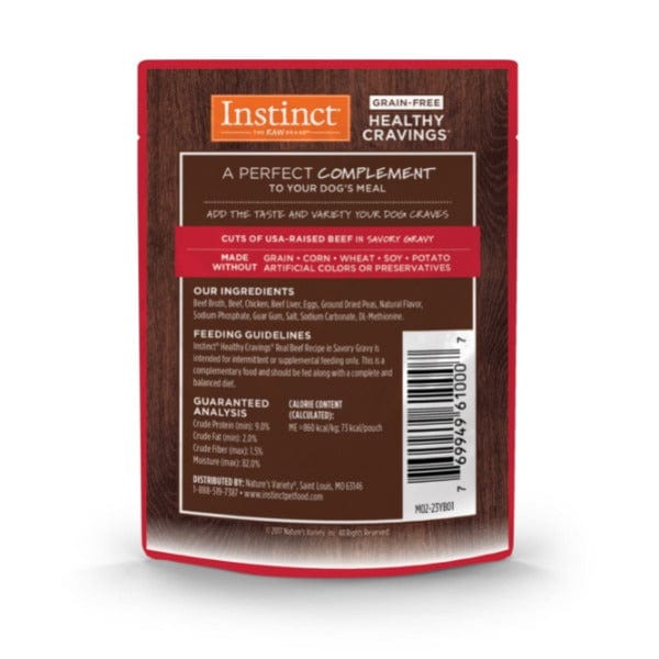 Instinct Healthy Cravings Grain - Free Dog Food Pouch with Real Grass - Fed Beef Recipe