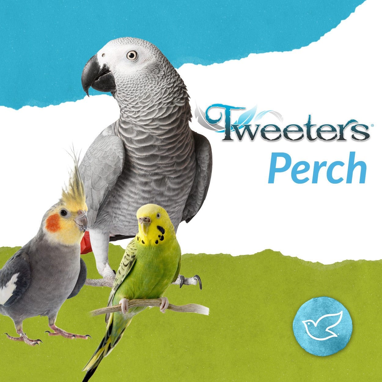 Multi - Colored Cotton Bird Perches: Tweeters Brand, Available in Four Sizes
