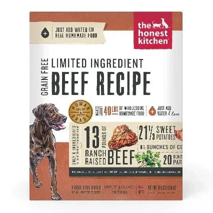 The Honest Kitchen 10lb Grain - Free Limited Ingredient Dehydrated Beef Dog Food (Special Order)