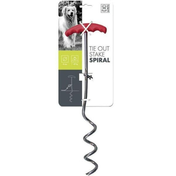 M-PETS Heavy - Duty Spiral Tie - Out Stake for Dogs Up to 40 Kilograms