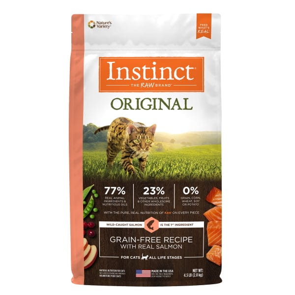 Instinct Original Grain-Free Dry Cat Food with Real Wild-Caught Salmon, 4.5 Pound Package
