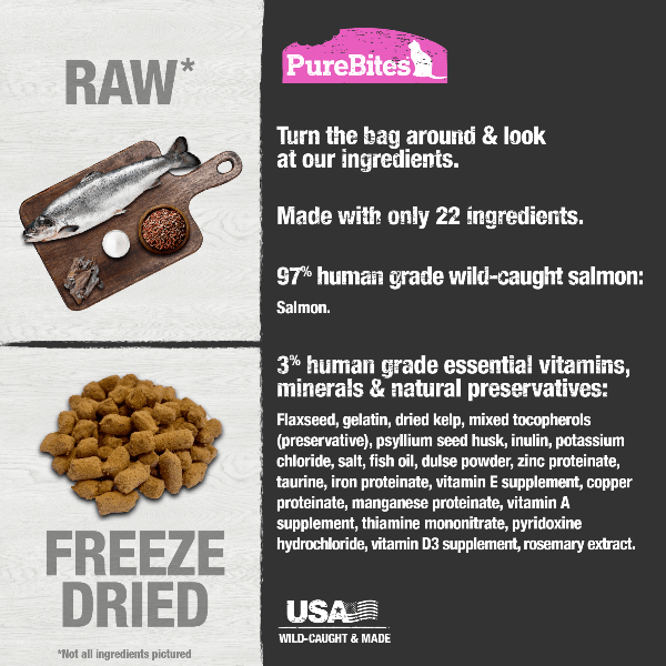PureBites Freeze - Dried Salmon Recipe Cat Food Topper: A High - Quality Single Protein Option for Felines