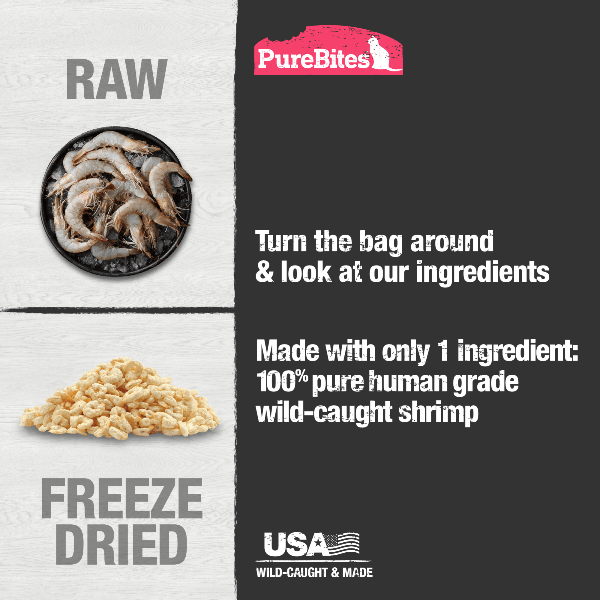 PureBites 23g Freeze-Dried Wild-Caught Shrimp Treats for Cats
