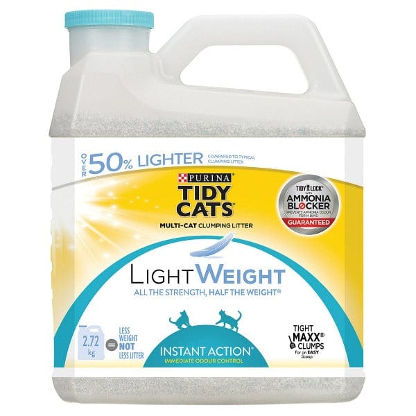 Tidy Cats Lightweight Quick - Acting Clumping Cat Litter, 2.72 - Kilogram Container for Odor - Free Cat Care