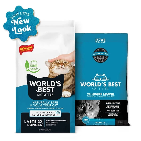 Top-Rated Multiple Cat Lotus Blossom Scented 28lb Clumping Corn Cat Litter