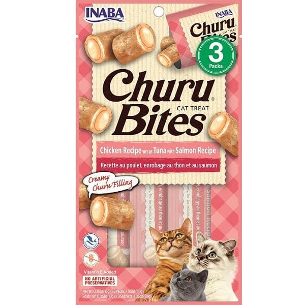 Inaba Premium Cat Treats - Churu Bites with Tuna and Salmon Recipe Creamy Purée