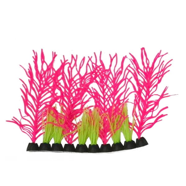 Pink Glow Silicone Aquarium Grass Fish Gear Plants (Pack of 3)