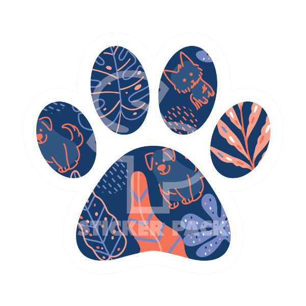 Large Dog Paw Sticker Pack for Pets and Plants - Ideal Decorative Stickers