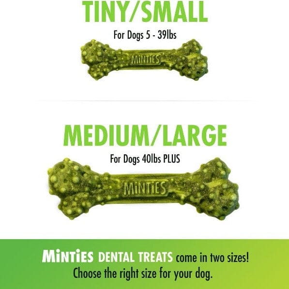Minties Medium and Large-Sized Dental Chew Bones for Canine Companions