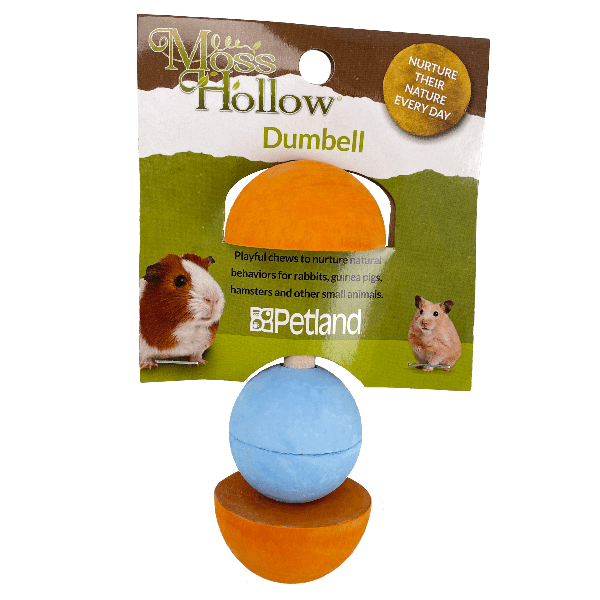 Pet - Safe Moss Hollow Rock & Roller Dumbell for Small Animals