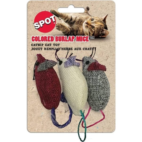 Assorted Multicolored Burlap Catnip-Filled Mice Cat Toys