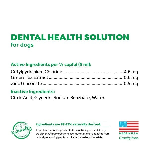 Tropiclean Dental Health Water Additive Solution for Dogs to Maintain Fresh Breath