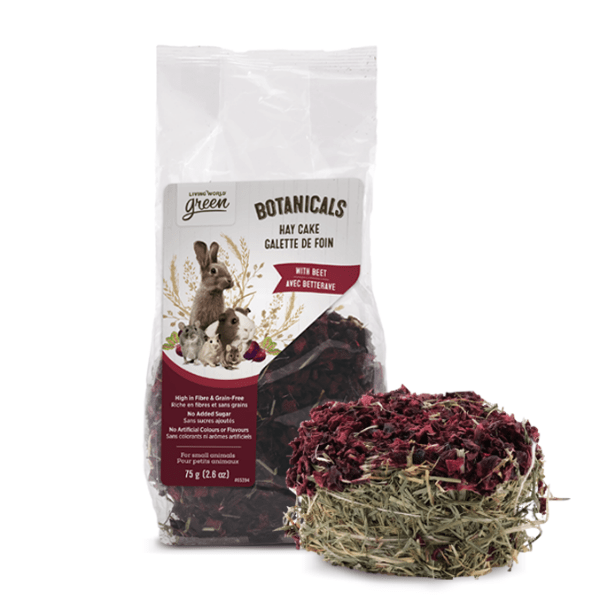 Living World Green Botanicals Beet-Infused Hay Cake for Small Herbivores