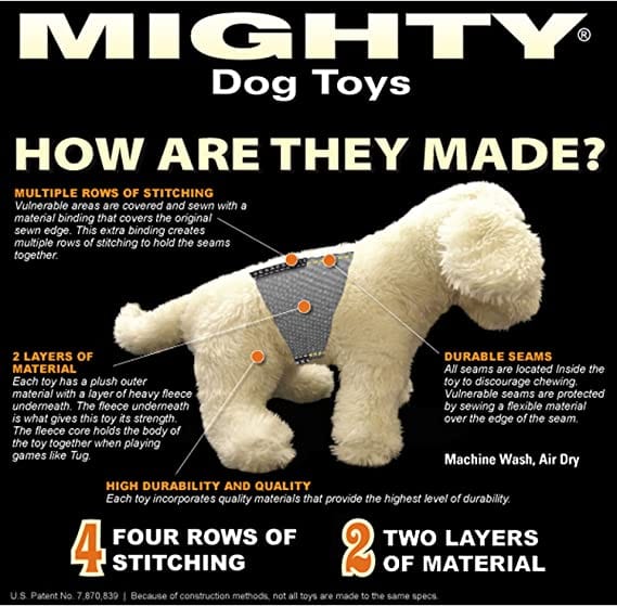 Tuffy's Mighty Ocean Jr. Super-Soft and Durable Seahorse Dog Toy for Small to Medium Dogs