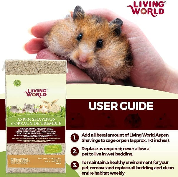 Living World High - Quality Aspen Shavings Bedding for Various Small Animals