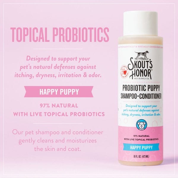 Skout's Honor Premium Probiotic Pet Shampoo and Conditioner Set for a Happy Puppy
