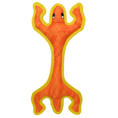 Tuffy DuraForce Orange Lizard Plush Dog Toy for Medium to Large Dogs