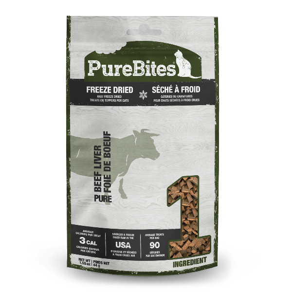 PureBites Premium Freeze - Dried American Beef Liver Treats for Cats, 44g Package