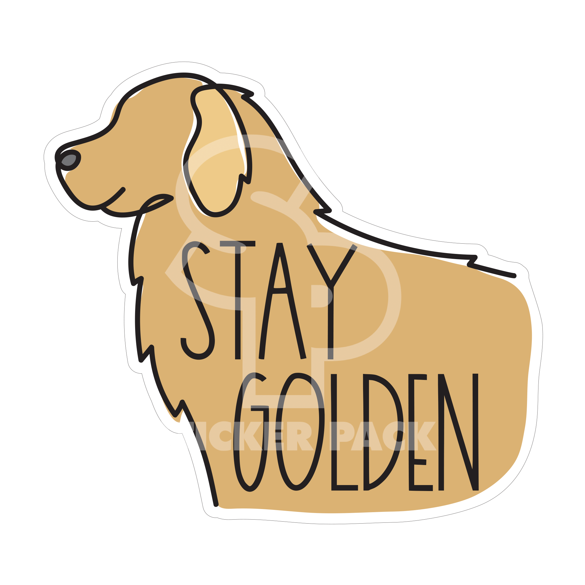 Large and Small Matte Finish Sticker Pack - Stay Golden