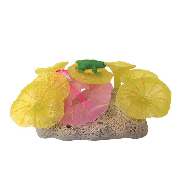 Glow-in-the-Dark Silicone Frog Fish Gear Aquarium Plant Ornament