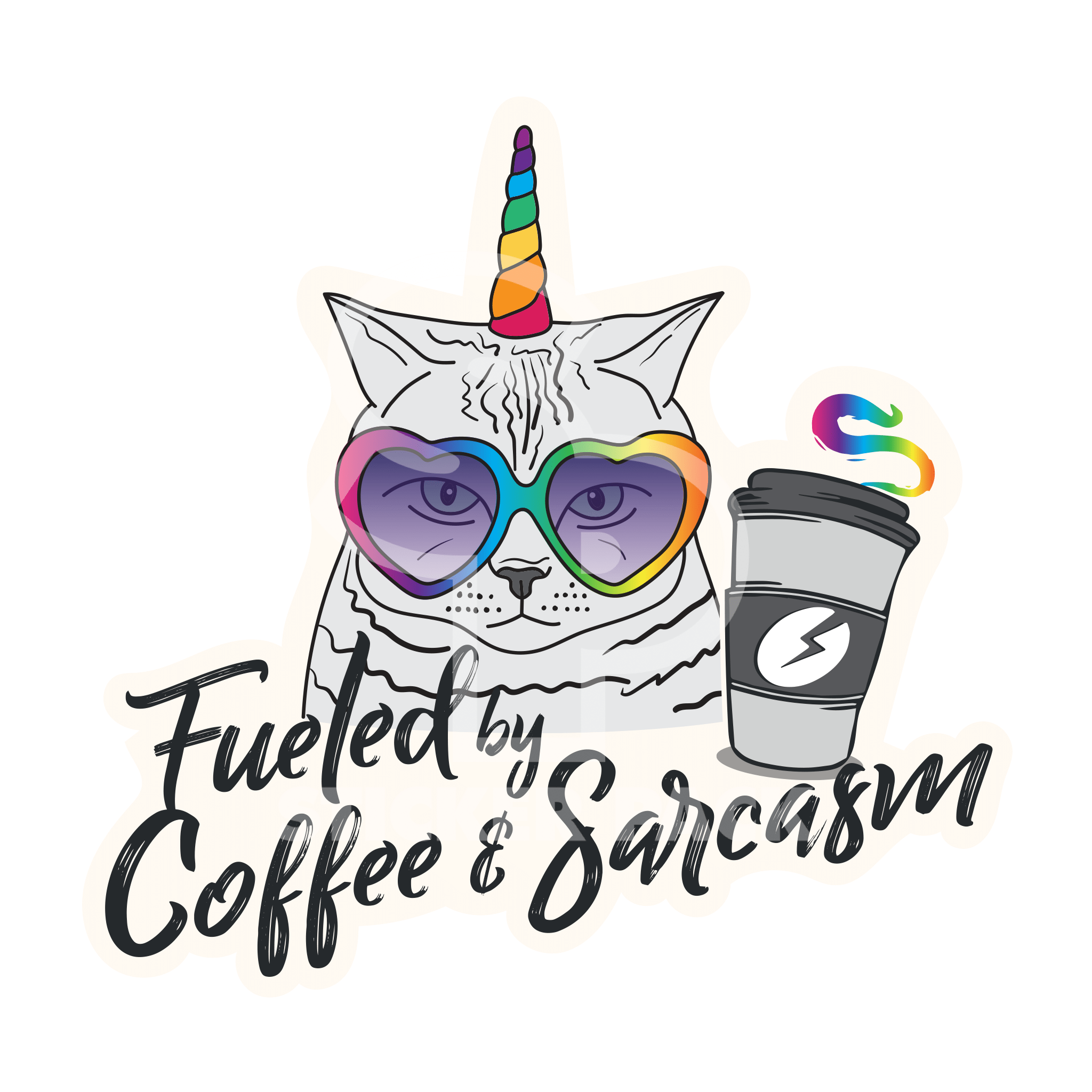 Coffee and Sarcasm Inspired Small Sticker Pack with Matte Finish