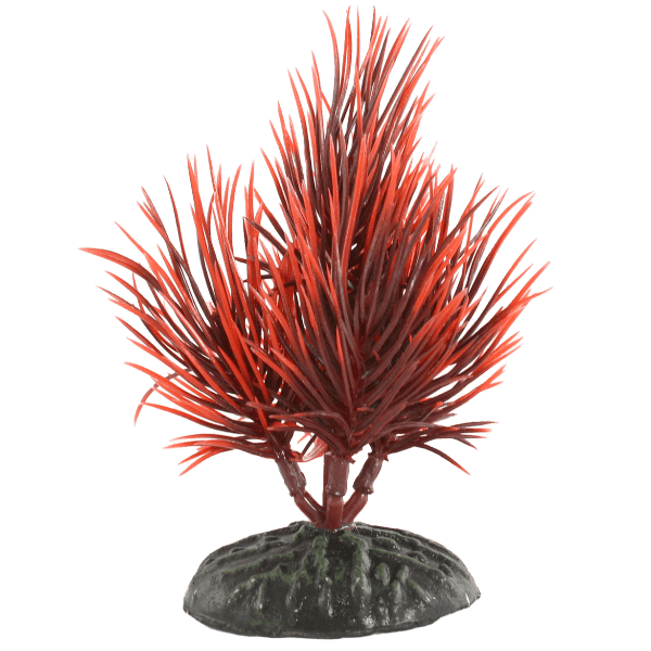 Aquarium Decorative Red and Black Artificial Hairgrass Plastic Betta Fish Plants Set of 4
