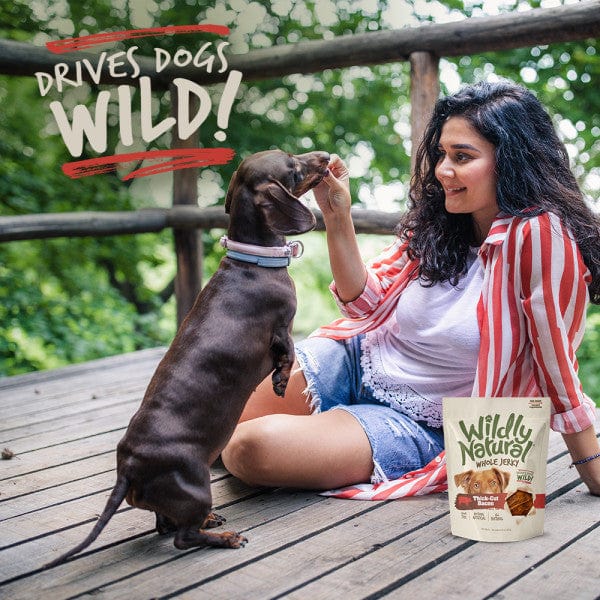 USA-Sourced Wildly Natural Whole Bacon Jerky Strips, Healthy Dog Treats