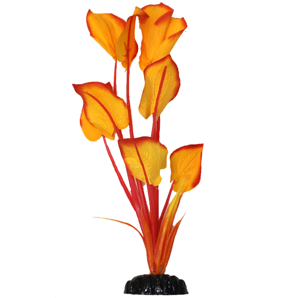 Orange Crypt Silk Aquarium Plants - Realistic Look, 12 Pieces, 30 cm Tall