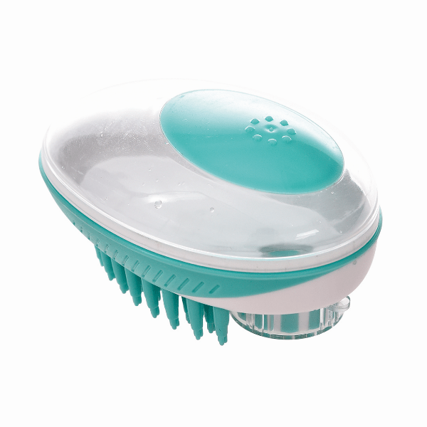 M-PETS Multipurpose Pet Soap Dispensing Brush for Shampoo Application and Coat Care