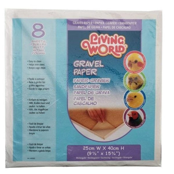 Living World Custom-Cut Gravel Paper for Small Rectangular Bird Cages