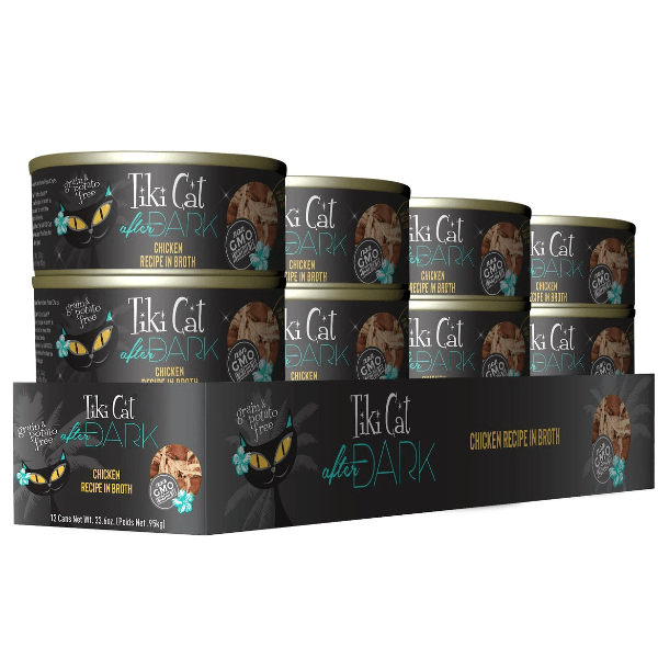 Tiki Cat After Dark Premium Canned Chicken Recipe Cat Food, Single 2.8-Ounce Can or Case of 12