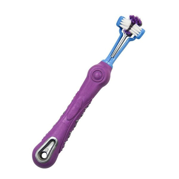 M-PETS Dog Oral Care Three-Headed Toothbrush for Thorough Cleaning