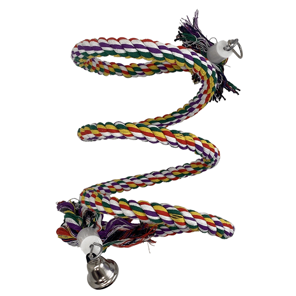 Colorful Flexible Bungee Rope Perches with Bell for Birds