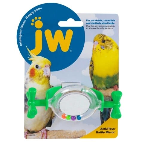 JW Insight Colorful Activitoys Rattle Mirror Toy for Small Birds
