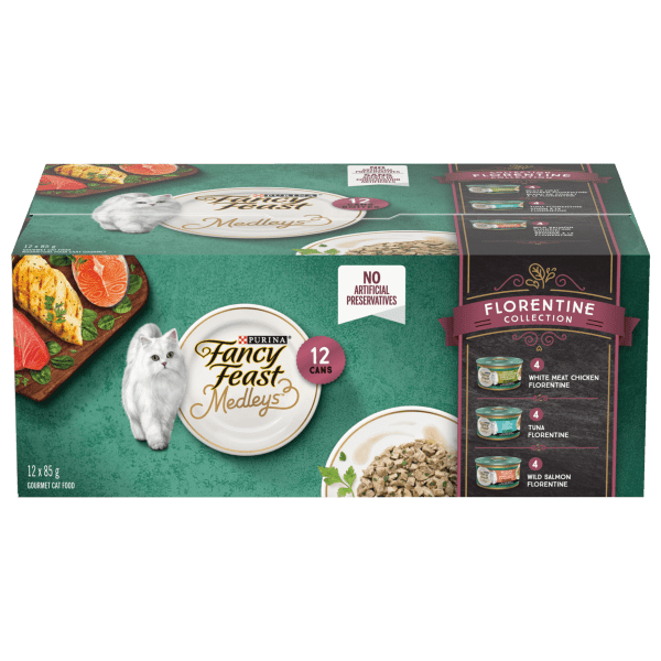 Fancy Feast Medleys Florentine Collection Canned Gourmet Cat Food Variety Pack for Adult Cats