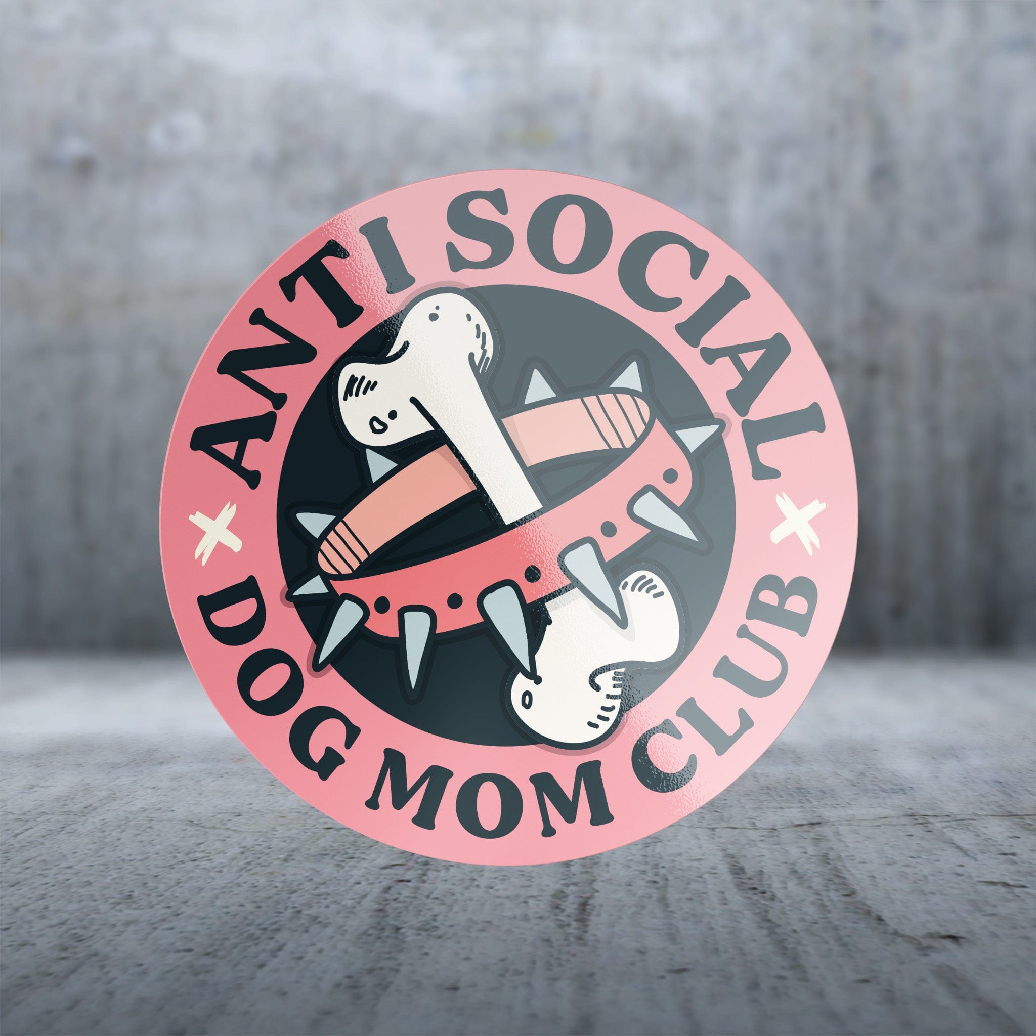 Matte Finish Anti - Social Dog Mom Club Sticker Pack with Small and Large Stickers