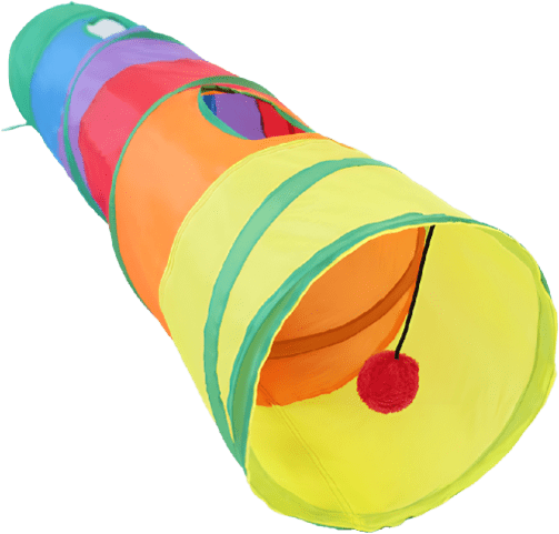 Meow N Roll Colorful Rainbow Tunnels for Endless Cat Fun