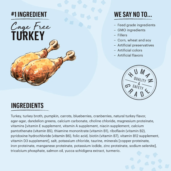 The Honest Kitchen Grain - Free Minced Turkey Wet Cat Food, Case of 12 (Special Order)