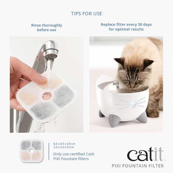 Catit PIXI Triple - Action Drinking Fountain Filters for Cats (3 - Pack & 6 - Pack Available)