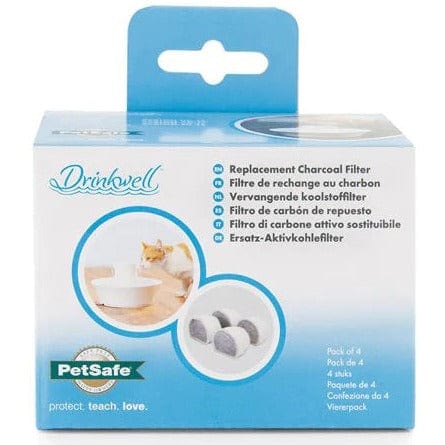Replacement Set of 4 Charcoal Filters for Drinkwell Ceramic Pet Water Fountains