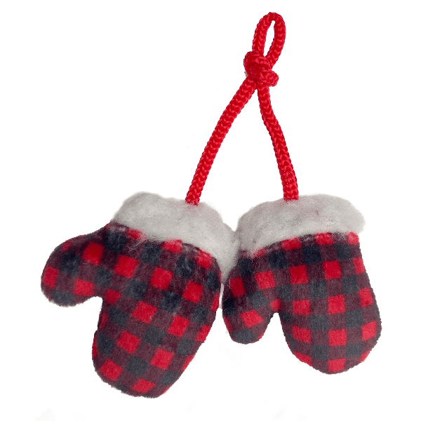 Huxley & Kent Buffalo Check Plaid Catnip - Filled Kitten Mittens Cat Toy
