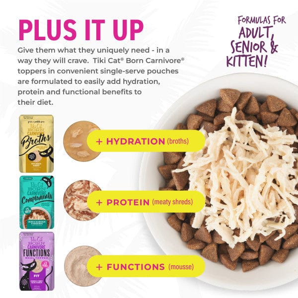 Tiki Cat Born Carnivore Variety Pack of Savory Broths as Cat Food Topper