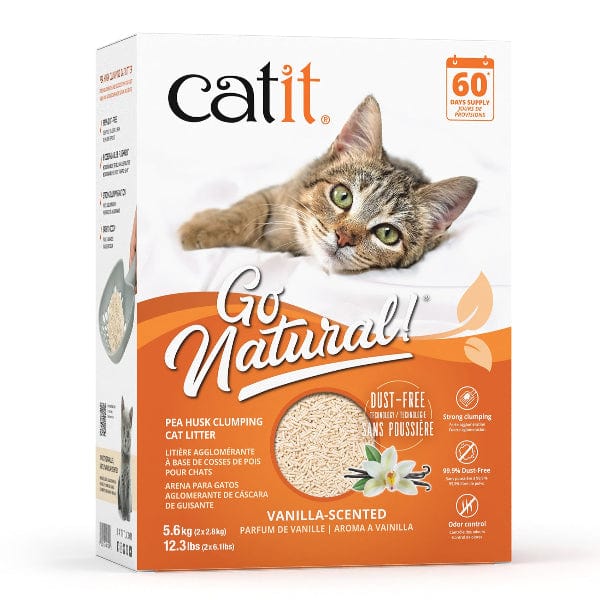 Catit Go Natural! High - Quality Pea Husk Vanilla - Scented Clumping Cat Litter, 5.6kg for Optimal Cat Comfort