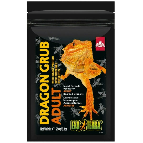 Exo Terra High - Quality Adult Dragon Grub Insect - Based Formula Pellets for Reptiles